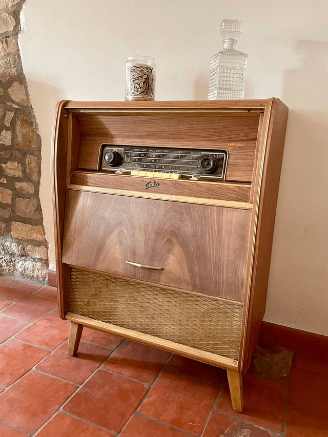 Meuble radio lecteur vinyles