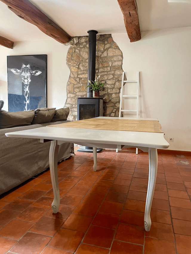 Table en chêne avec rallonge