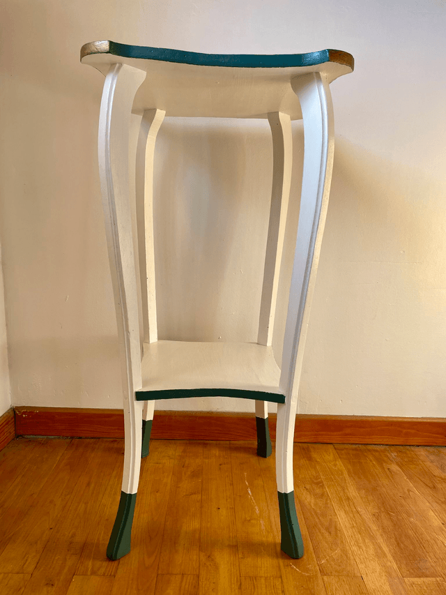 Guéridon vert et blanc