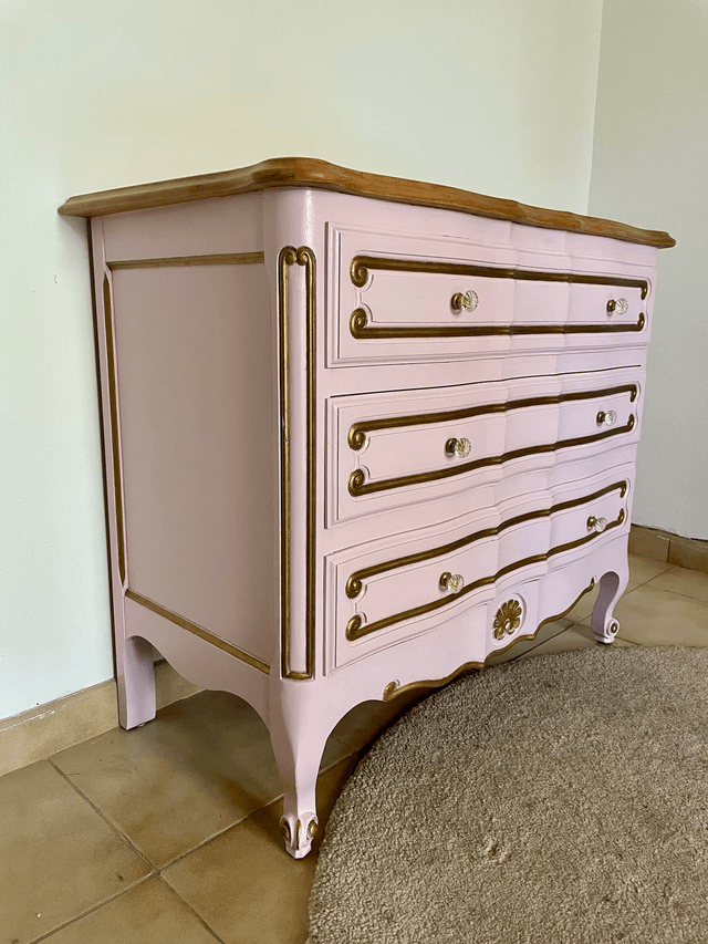 Commode rose 3 tiroirs