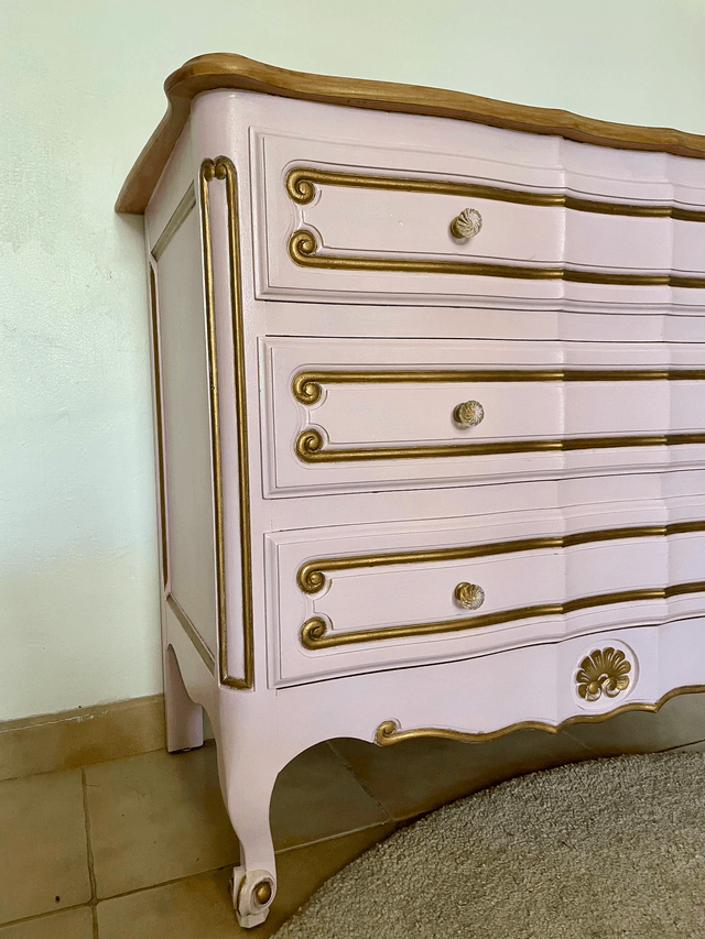 Commode rose 3 tiroirs