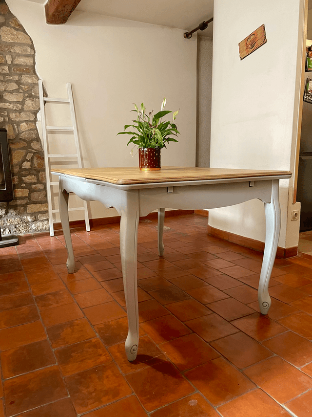 Table en chêne avec rallonge