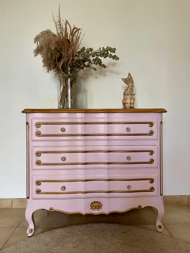 Commode rose 3 tiroirs