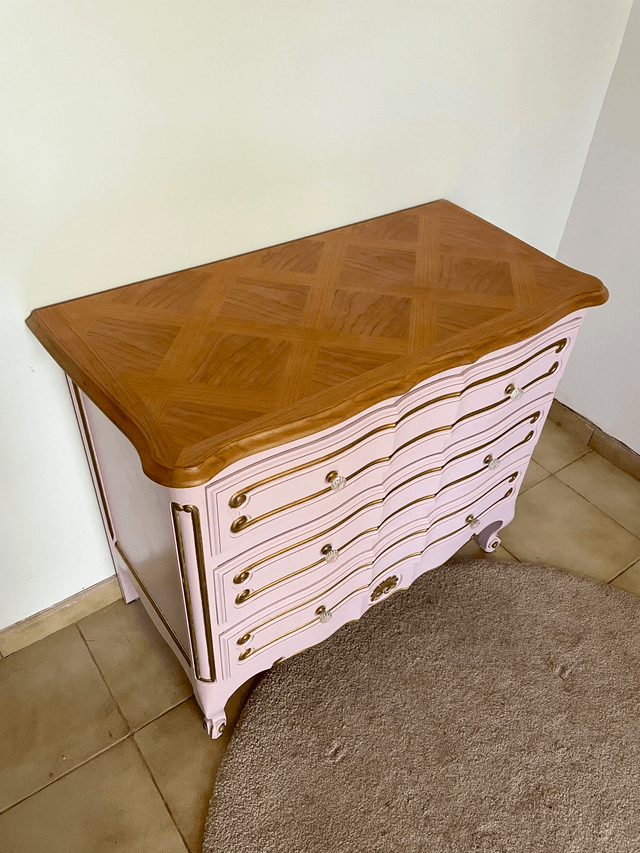 Commode rose 3 tiroirs
